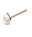 Pear Pearl Silver Straight Nose Stud NSKA-202p 